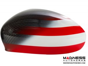 FIAT 500 Mirror Covers - Carbon Fiber - American Flag 